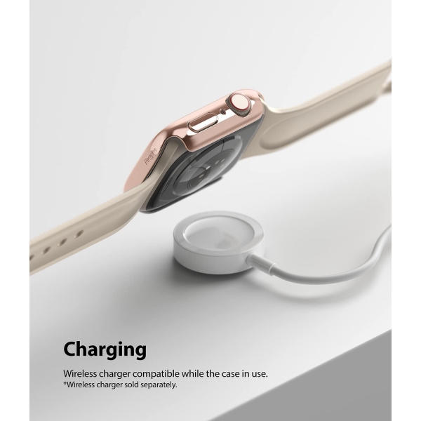 Rin gke nce Apple Watch 7 41mm Bumper Klf -Clear Chrome Rose Gold 