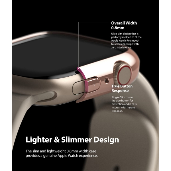 Rin gke nce Apple Watch 7 41mm Bumper Klf -Clear Chrome Rose Gold 