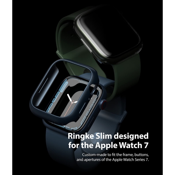 Ringke nce Apple Watch 7 Bumper Klf (41mm)(2 Adet)-Clear Metallic Blue