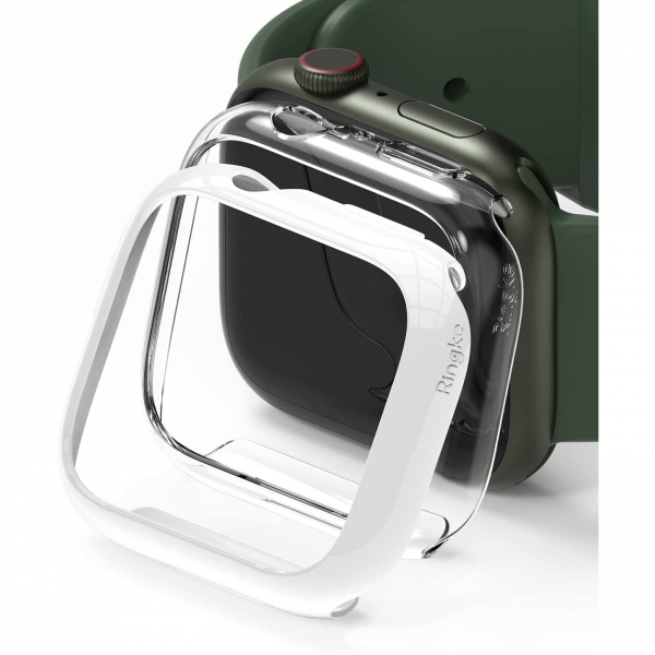 Ringke nce Apple Watch 7 Bumper Klf (41mm)(2 Adet)-Clear White