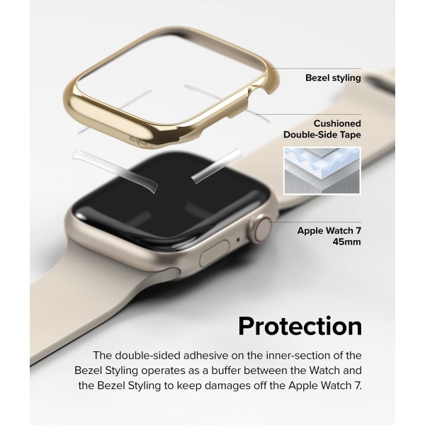 Rin gke Apple Watch 7 45mm Bumper Klf -Gold