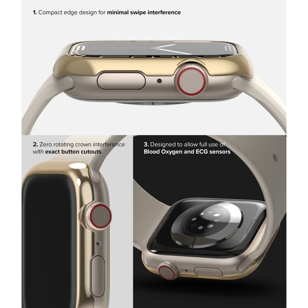 Rin gke Apple Watch 7 45mm Bumper Klf -Gold