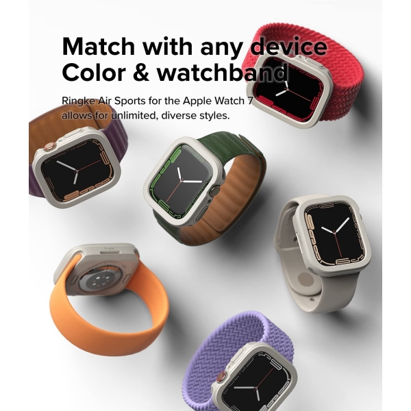Rin gke Apple Watch 7 41mm Silikon Bumper Klf -Warm Gray