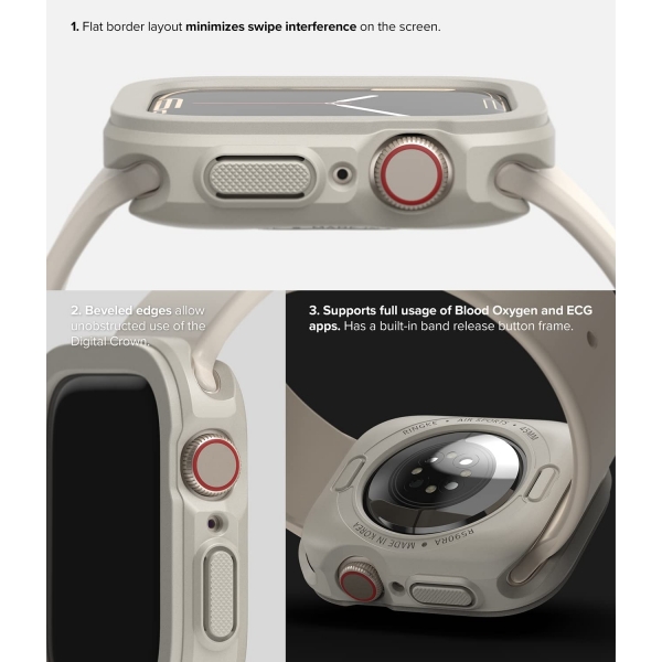 Rin gke Apple Watch 7 41mm Silikon Bumper Klf -Warm Gray