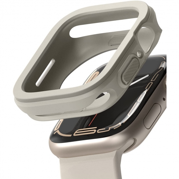 Ringke Apple Watch 7 Silikon Bumper Klf (41mm)-Warm Gray