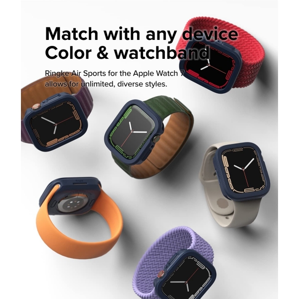 Rin gke Apple Watch 7 41mm Silikon Bumper Klf -Navy