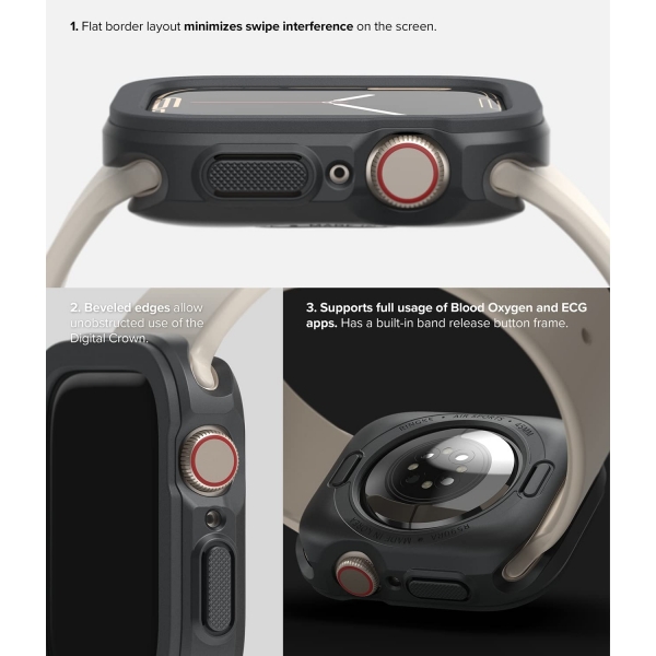 Rin gke Apple Watch 7 41mm Silikon Bumper Klf -Dark Gray