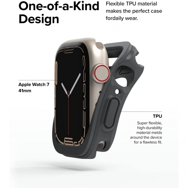 Ringke Apple Watch 7 Silikon Bumper Klf (41mm)-Dark Gray