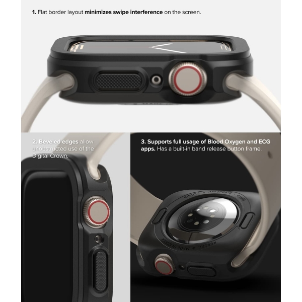 Rin gke Apple Watch 7 41mm Silikon Bumper Klf -Black