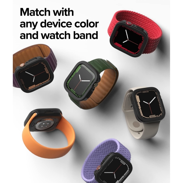 Rin gke Apple Watch 7 41mm Silikon Bumper Klf -Black