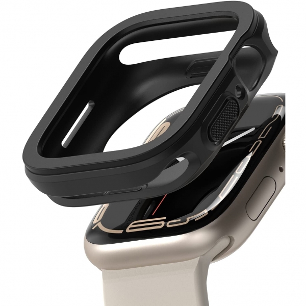 Ringke Apple Watch 7 Silikon Bumper Klf (41mm)-Black