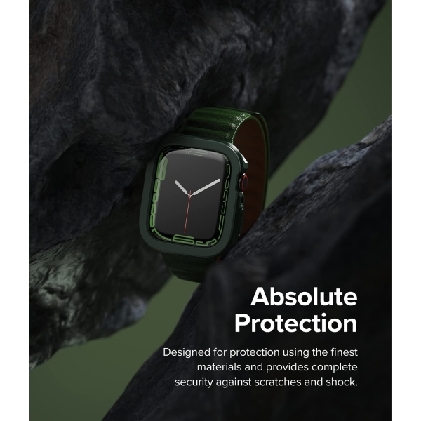 Ringke Apple Watch 7 Silikon Bumper Klf (41mm)-Dark Green