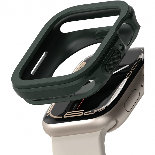 Rin gke Apple Watch 7 41mm Silikon Bumper Klf -Dark Green