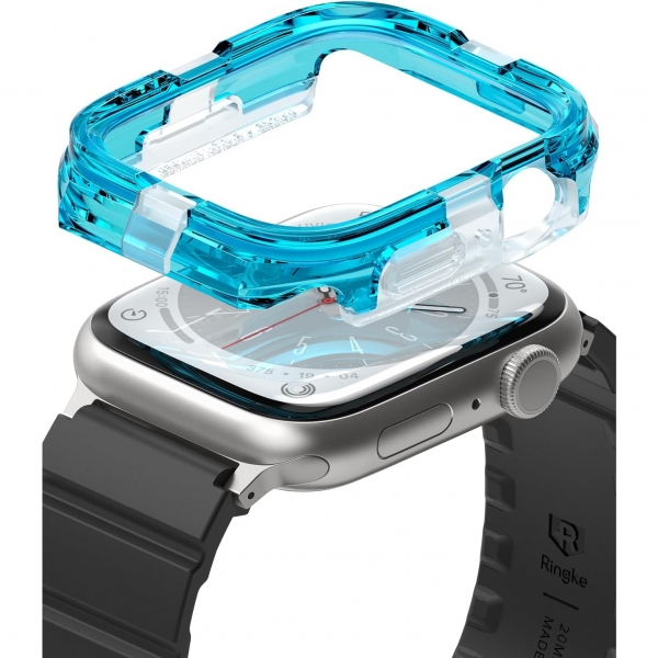 Rin gke Apple Watch 9/8/7 44mm Bumper Klf-Neon Blue