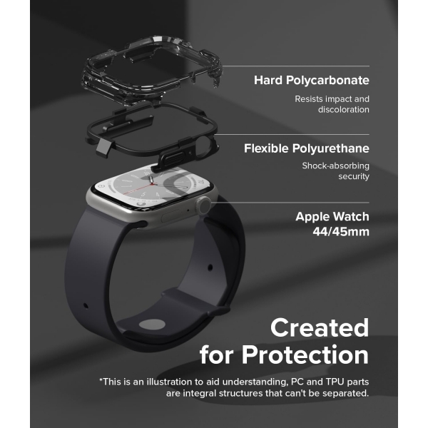 Rin gke Apple Watch 9/8/7 44mm Bumper Klf-Neon Blue