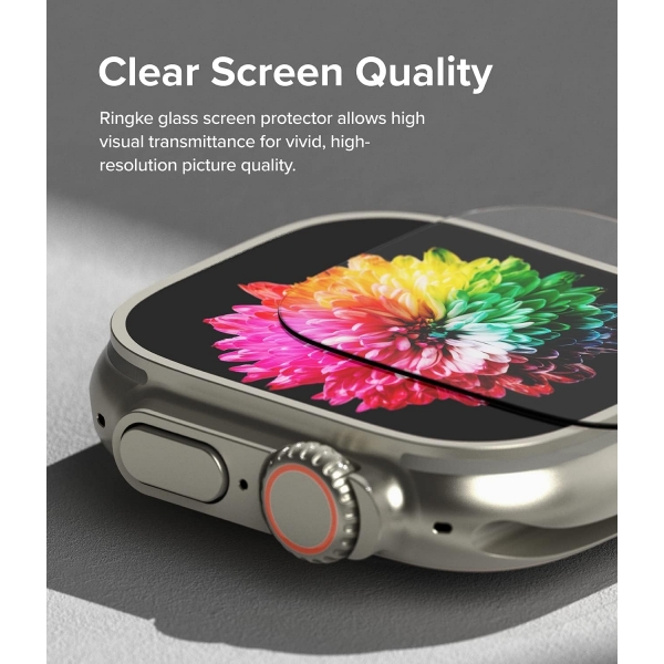 Rin gke  Watch Ultra 2 Temperli Cam Ekran Koruyucu -Silver