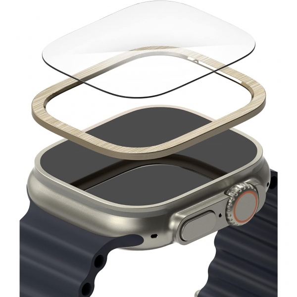 Rin gke  Watch Ultra 2 Temperli Cam Ekran Koruyucu -Gold