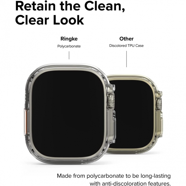 Ringke Apple Watch Ultra/2.Nesil Ekran Bumper Klf (49mm)-Clear Matte Black