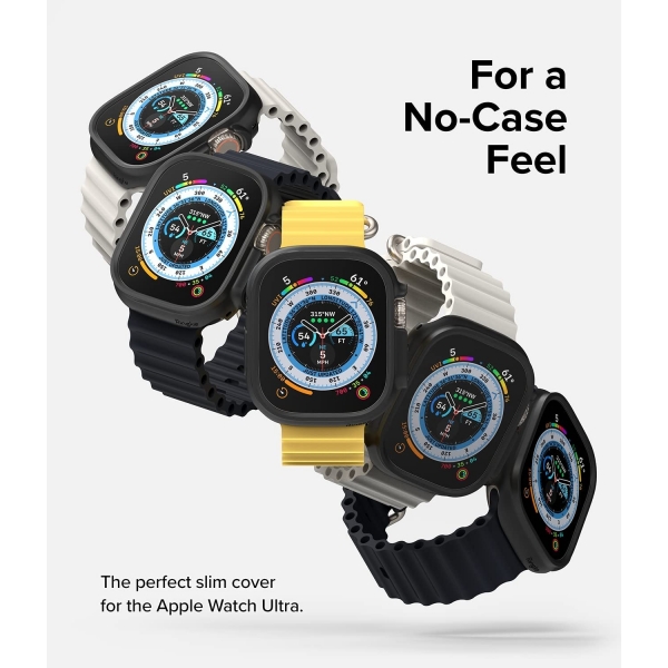 Rin gke Apple Watch Ultra/2.Nesil 49mm Bumper Klf-Clear Matte Black