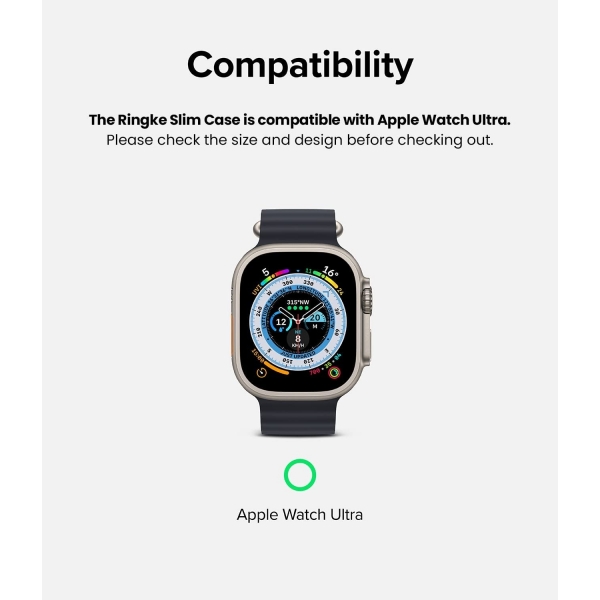 Rin gke Apple Watch Ultra/2.Nesil 49mm Bumper Klf-Clear Matte Black