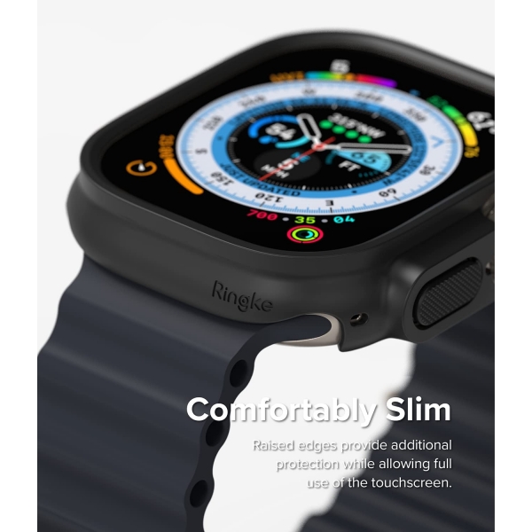 Ringke Apple Watch Ultra/2.Nesil Ekran Bumper Klf (49mm)-Clear Titanium Gray
