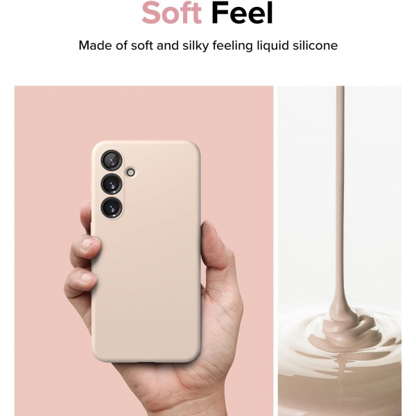 Rin gke Galaxy S24 MagSafe Silikon Klf-Pink Sand 