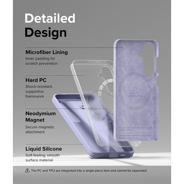 Rin gke Galaxy S24 MagSafe Silikon Klf-Lavender