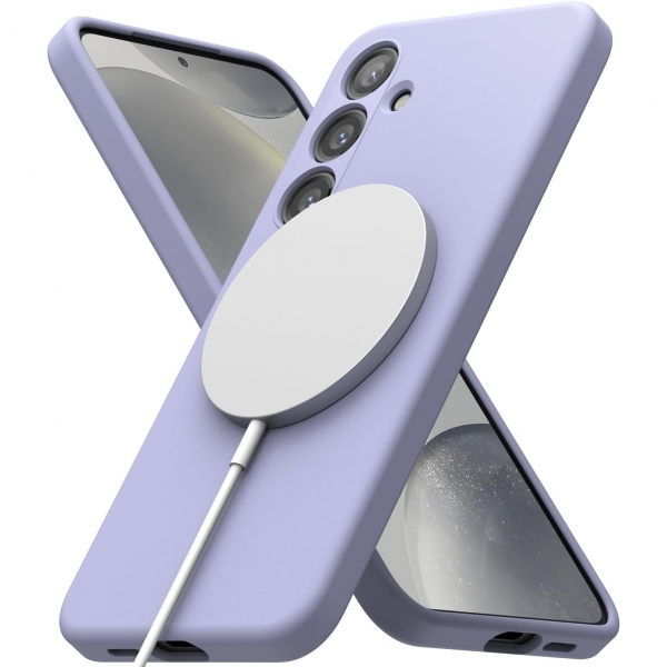 Rin gke Galaxy S24 MagSafe Silikon Klf-Lavender