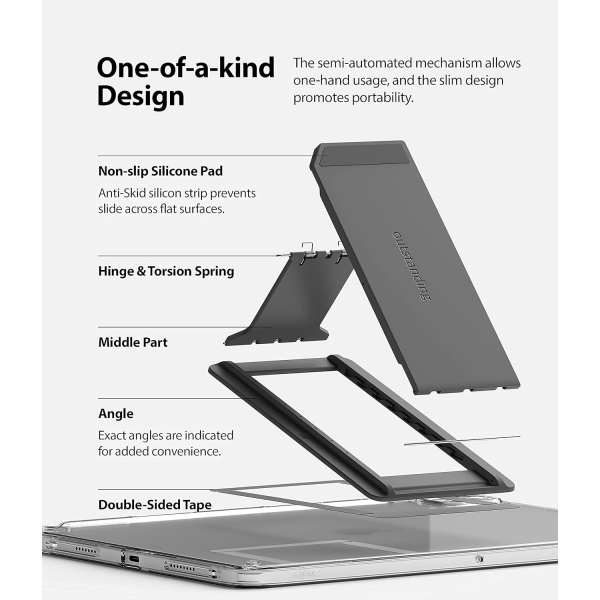 Rin gke Outstanding Evrensel Tablet Stand (8-13 in)-Dark Gray