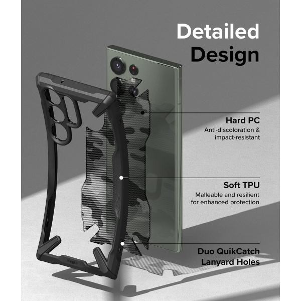 Ringke Fusion-X Serisi Galaxy S23 Ultra Klf-Camo Black
