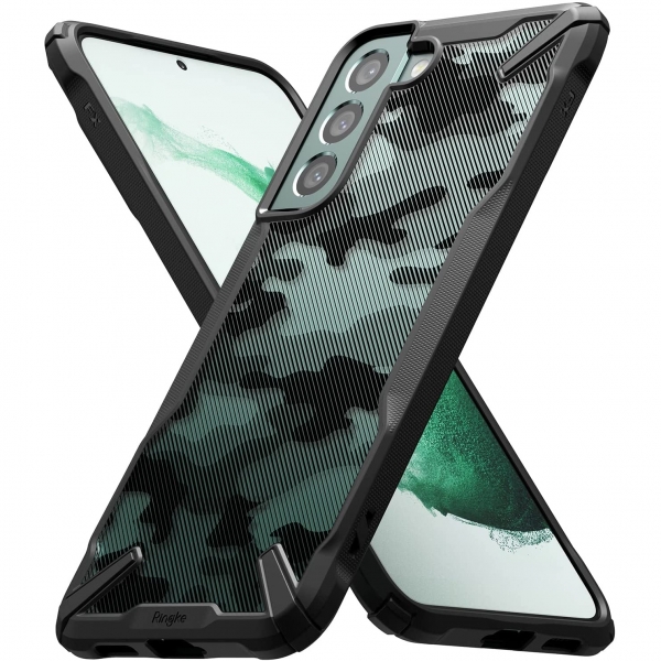 Ringke Fusion-X Serisi Samsung Galaxy S22 Klf -Camo Black