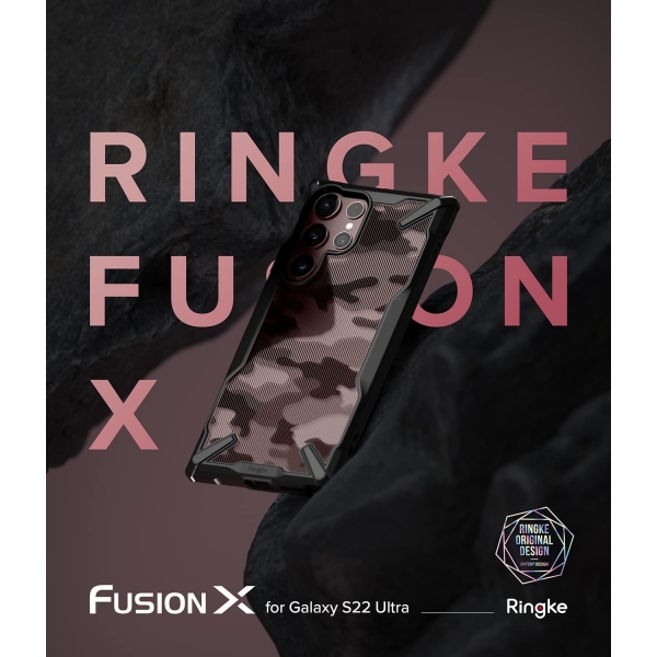 Ringke Fusion X Serisi Samsung Galaxy S22 Ultra Kılıf-Black