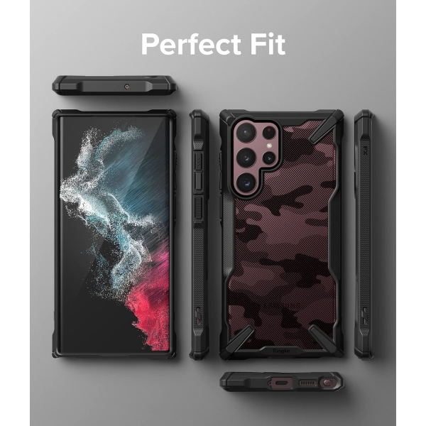 Rin gke Fusion X Samsung Galaxy S22 Ultra Klf-Camo Black