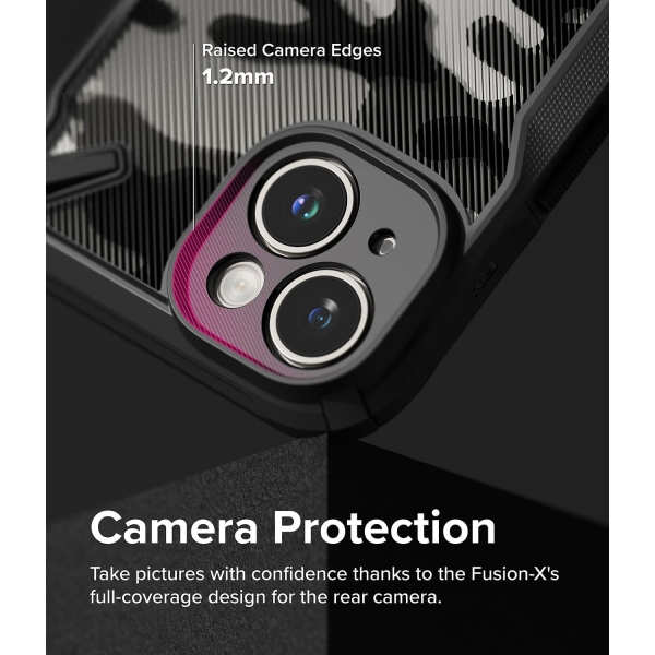 Ringke Fusion-X Serisi Apple iPhone 15 Plus Klf-Camo