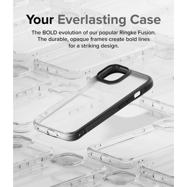 Ringke Fusion Bold Serisi Apple iPhone 15 Klf-Matte Black