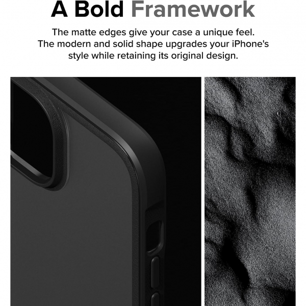 Ringke Fusion Bold Serisi Apple iPhone 15 Klf-Matte Black