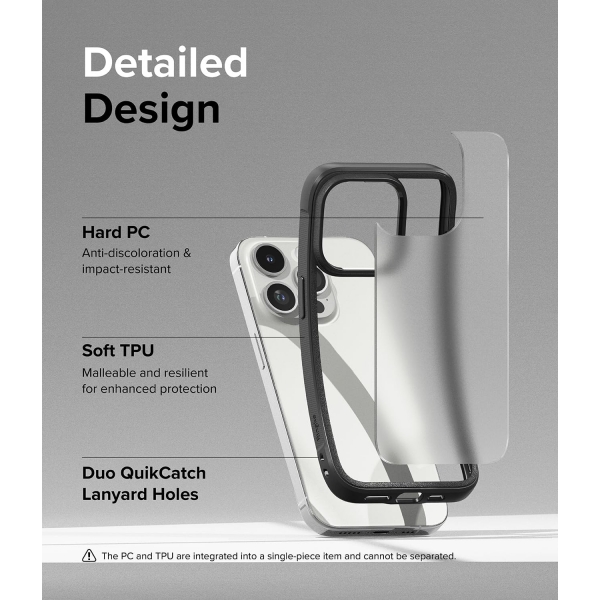 Rin gke Fusion Bold Serisi Apple iPhone 15 Pro Klf-Matte Black