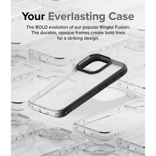 Rin gke Fusion Bold Serisi Apple iPhone 15 Pro Klf-Matte Black