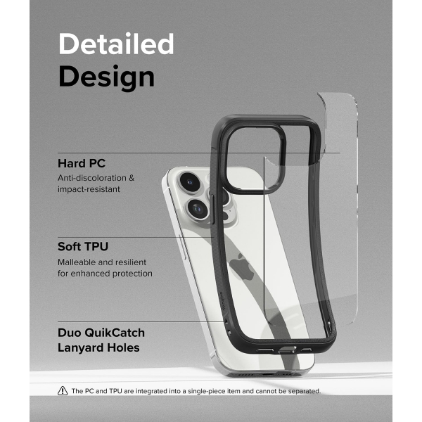 Rin gke Fusion Bold Serisi Apple iPhone 15 Pro Klf-Black