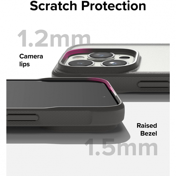 Rin gke Fusion Bold Serisi Apple iPhone 15 Pro Klf-Matte Gray
