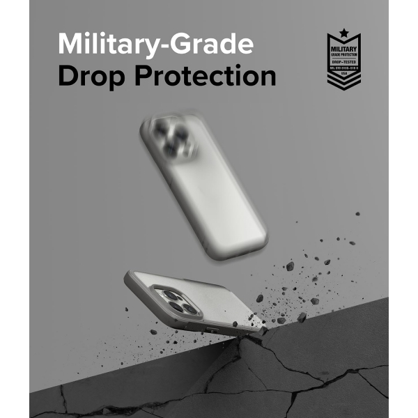 Rin gke Fusion Bold Serisi Apple iPhone 15 Pro Klf-Matte Gray
