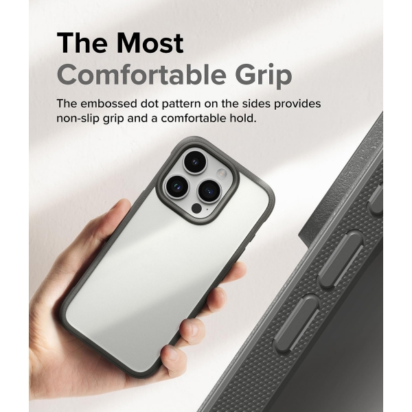 Rin gke Fusion Bold Serisi Apple iPhone 15 Pro Klf-Matte Gray