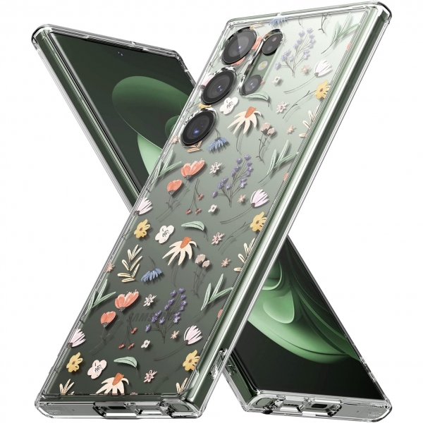 Rin gke Fusion Design Serisi Galaxy S23 Ultra Klf-Dry Flowers
