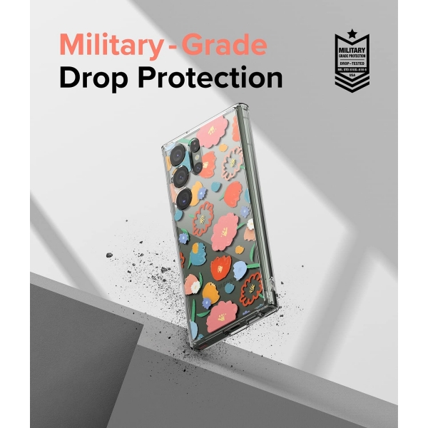 Rin gke Fusion Design Serisi Galaxy S23 Ultra Klf-Floral