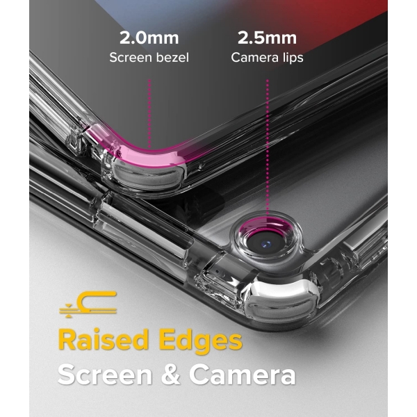 Ringke Fusion Plus Serisi iPad Kalem Blmeli Klf (10.2 in)-Clear/Lime