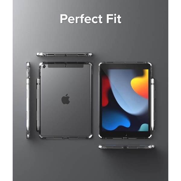 Ringke Fusion Plus Serisi iPad Kalem Blmeli Klf (10.2 in)-Clear/Yellow