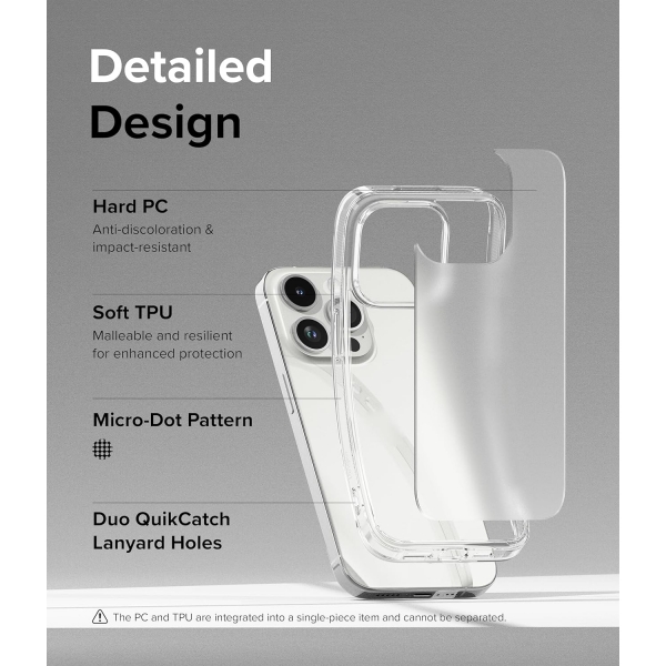 Ringke Fusion Serisi Apple iPhone 15 Pro effaf Klf-Matte Clear