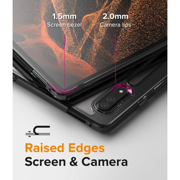 Ringke Fusion Serisi Galaxy Tab S8 Ultra Kılıf (14.6 inç)-Smoke Black