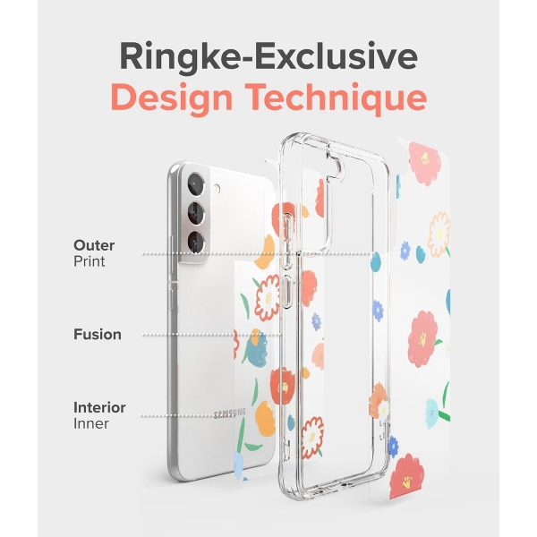 Ringke Fusion Serisi Samsung Galaxy S22  Kılıf-Floral