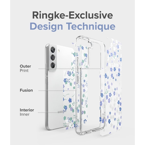 Ringke Fusion Serisi Samsung Galaxy S22  Kılıf-Wild Flowers